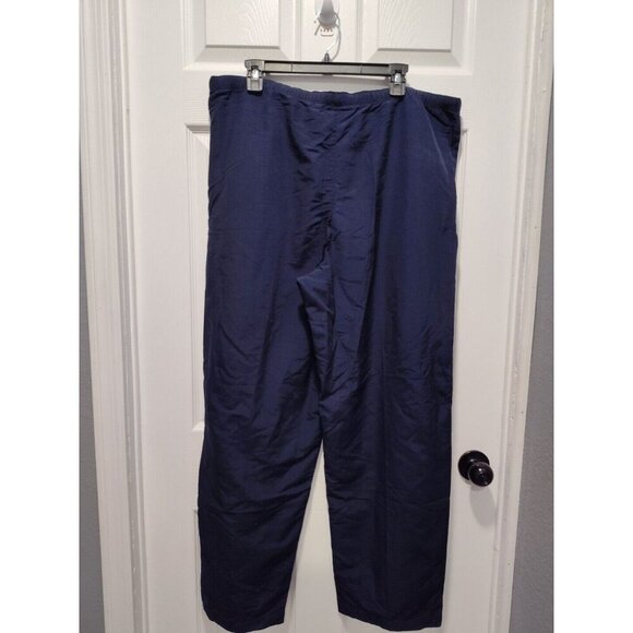 Tommy Hilfiger Track Pants Men's LARGE Blue 100% Nylon Pockets Drawstring - Picture 2 of 8